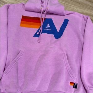 Aviator nation Purple Hoodie with Colorful Logo and sweatpants size small